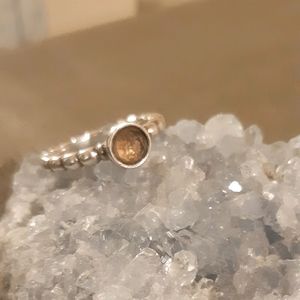 Pandora smoky quartz ring size 56